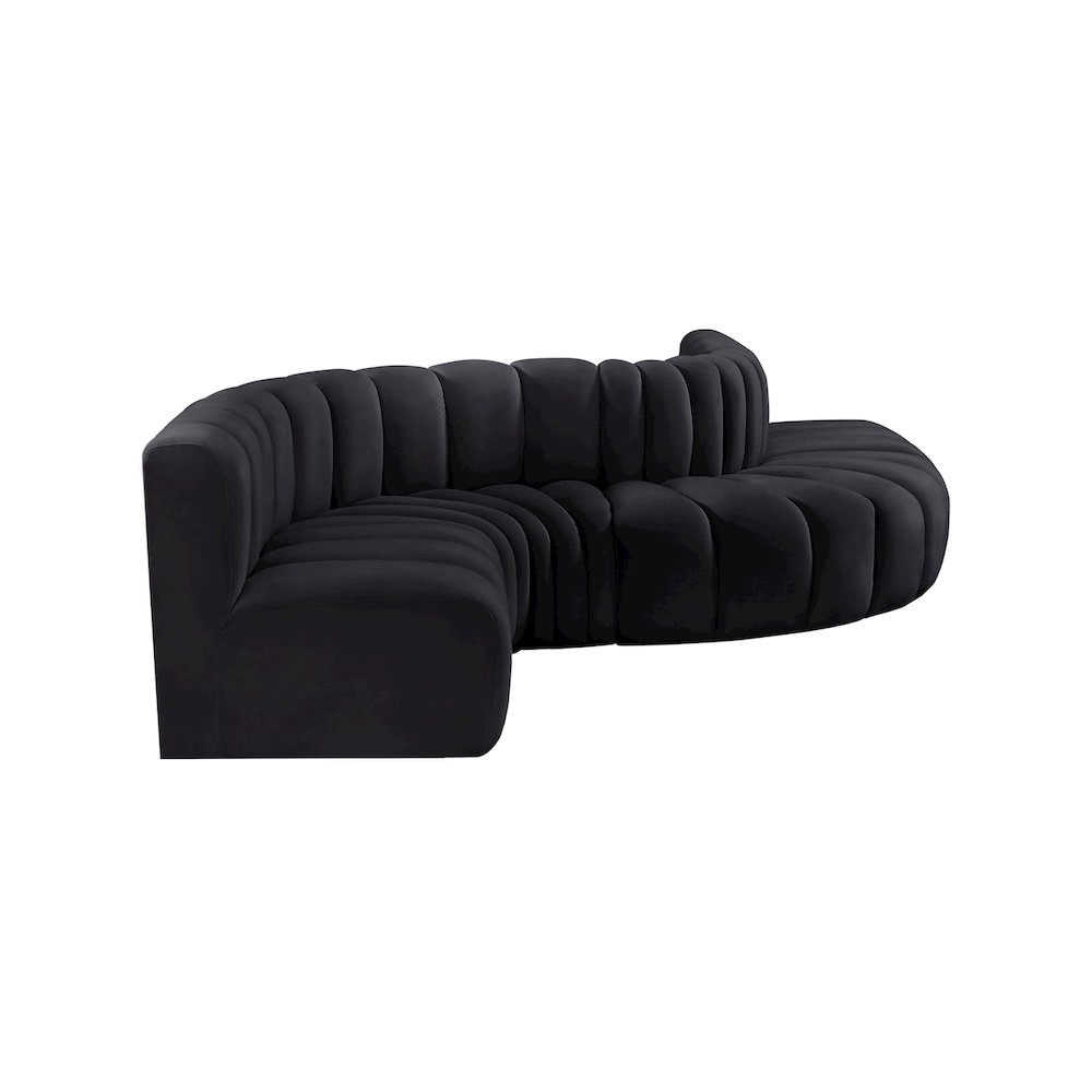 Arc Black Velvet Modular Sofa. Picture 6