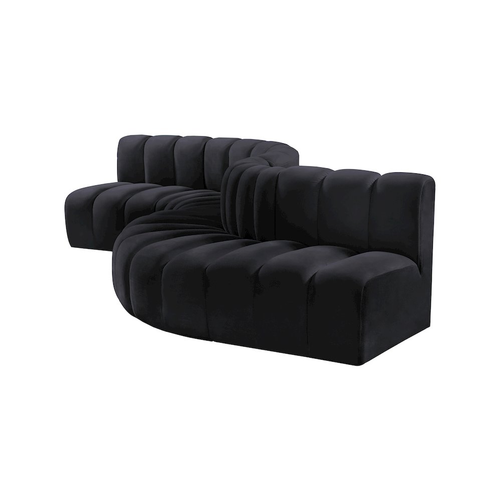 Arc Black Velvet Modular Sofa. Picture 7
