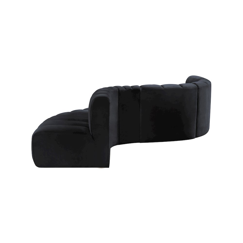 Arc Black Velvet Modular Sofa. Picture 8