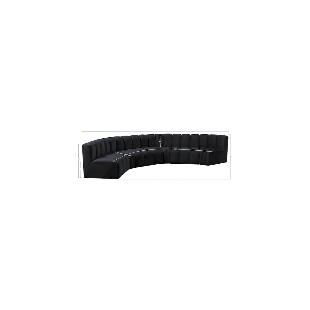 Arc Black Velvet Modular Sofa. Picture 12
