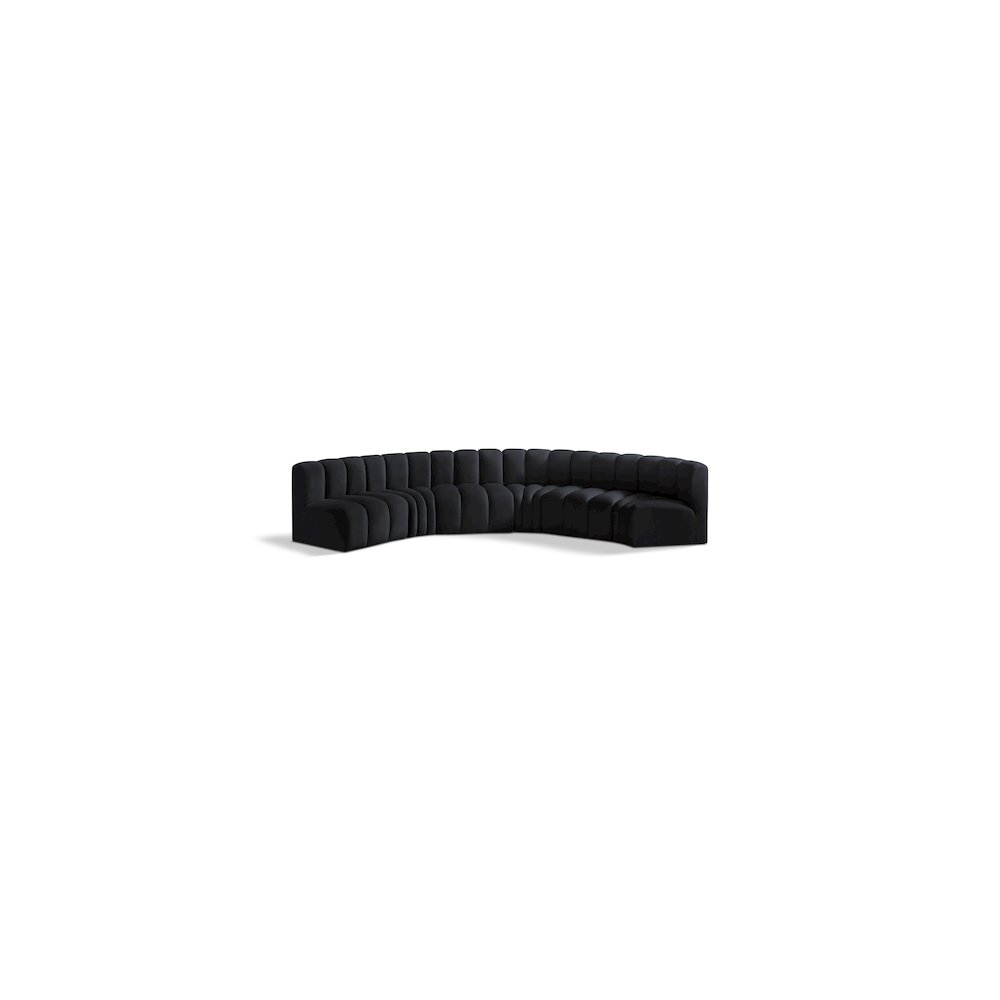 Arc Black Velvet Modular Sofa. Picture 1