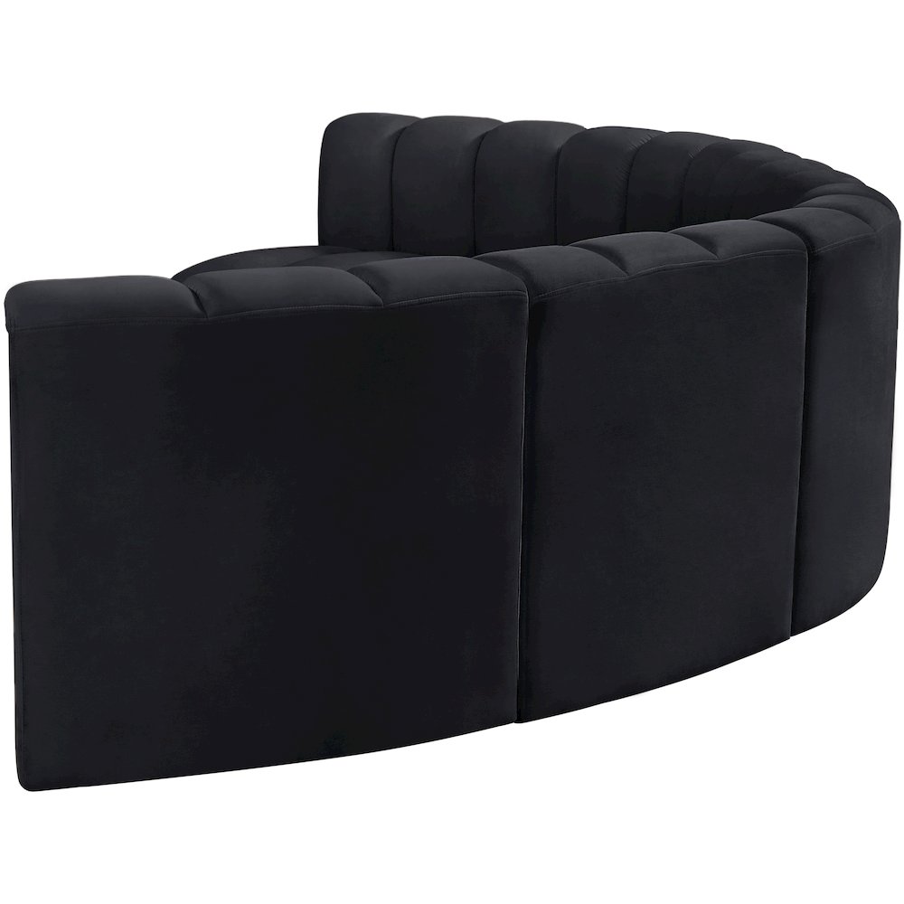 Arc Black Velvet Modular Sofa. Picture 7