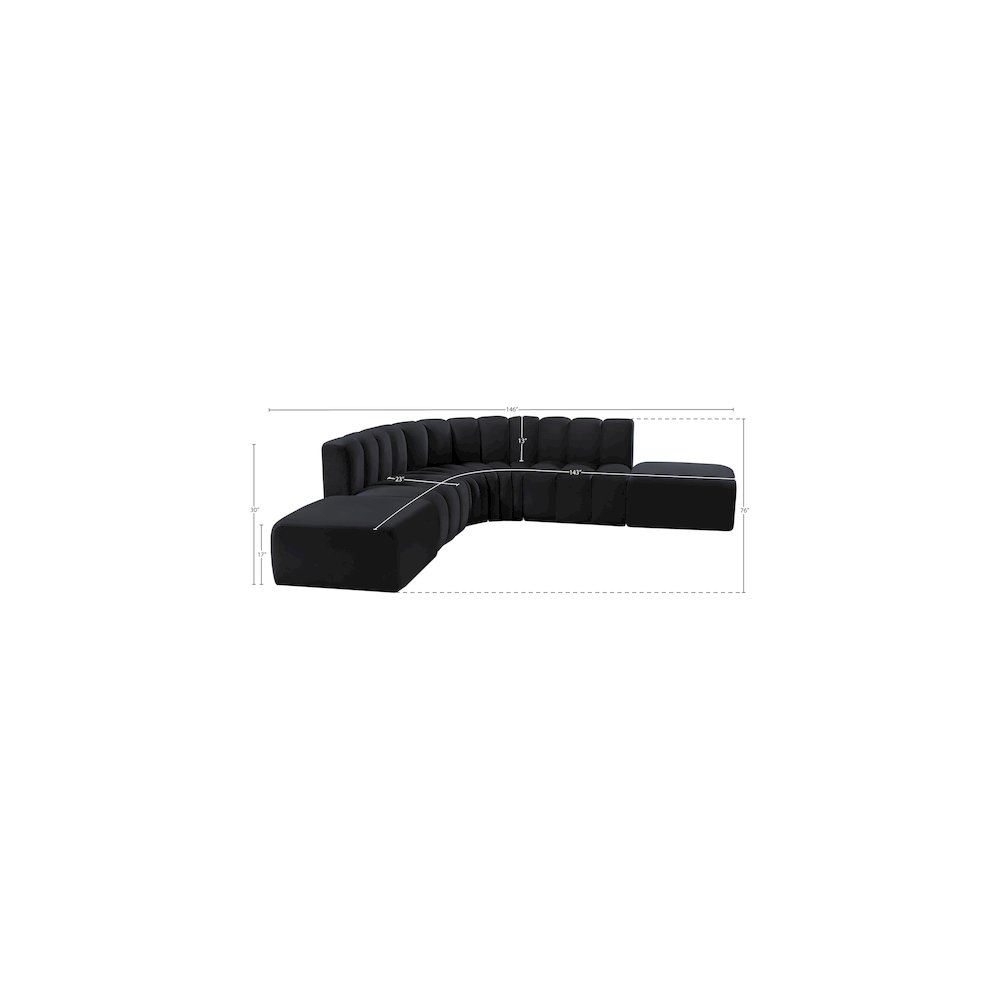 Arc Black Velvet Modular Sofa. Picture 13