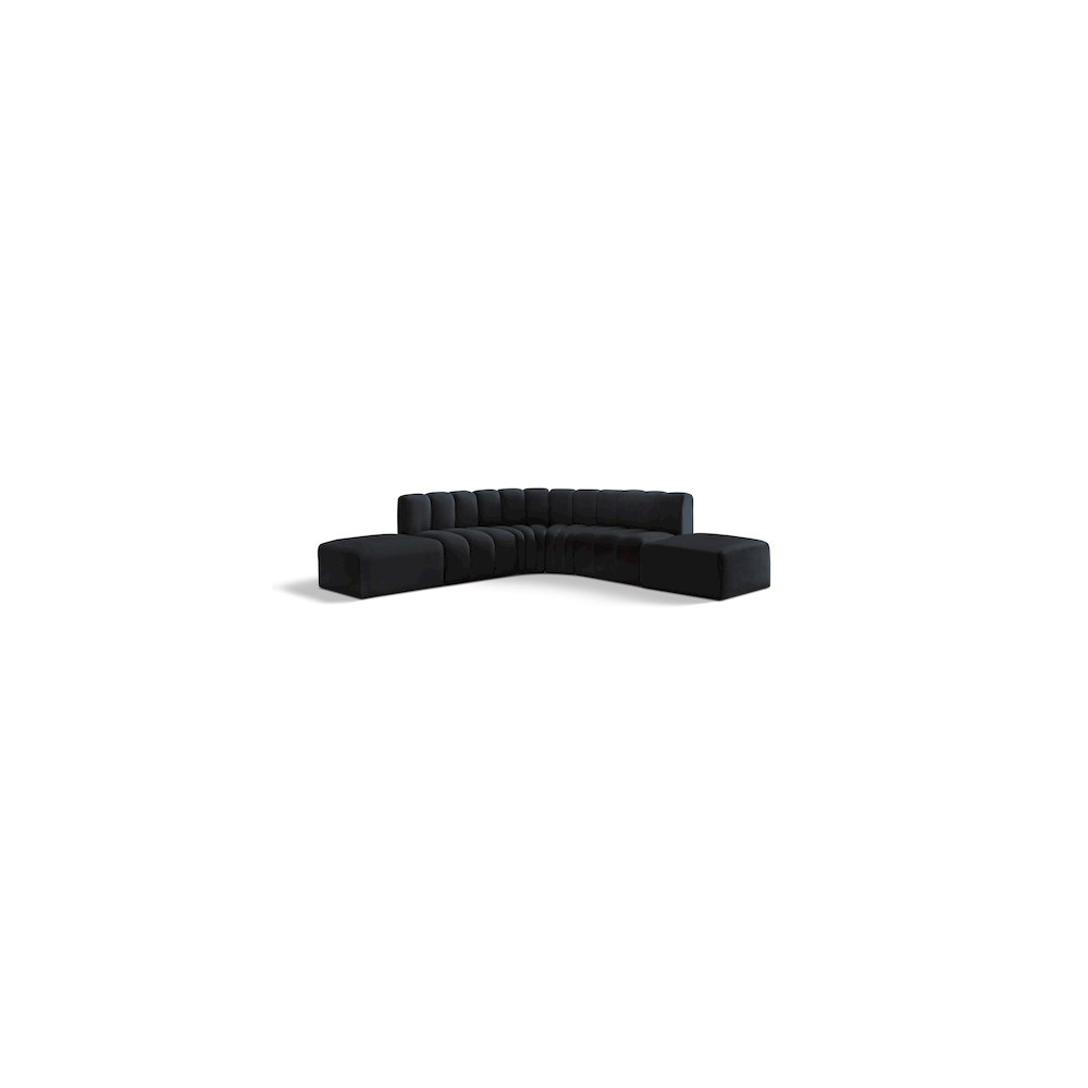 Arc Black Velvet Modular Sofa. Picture 1