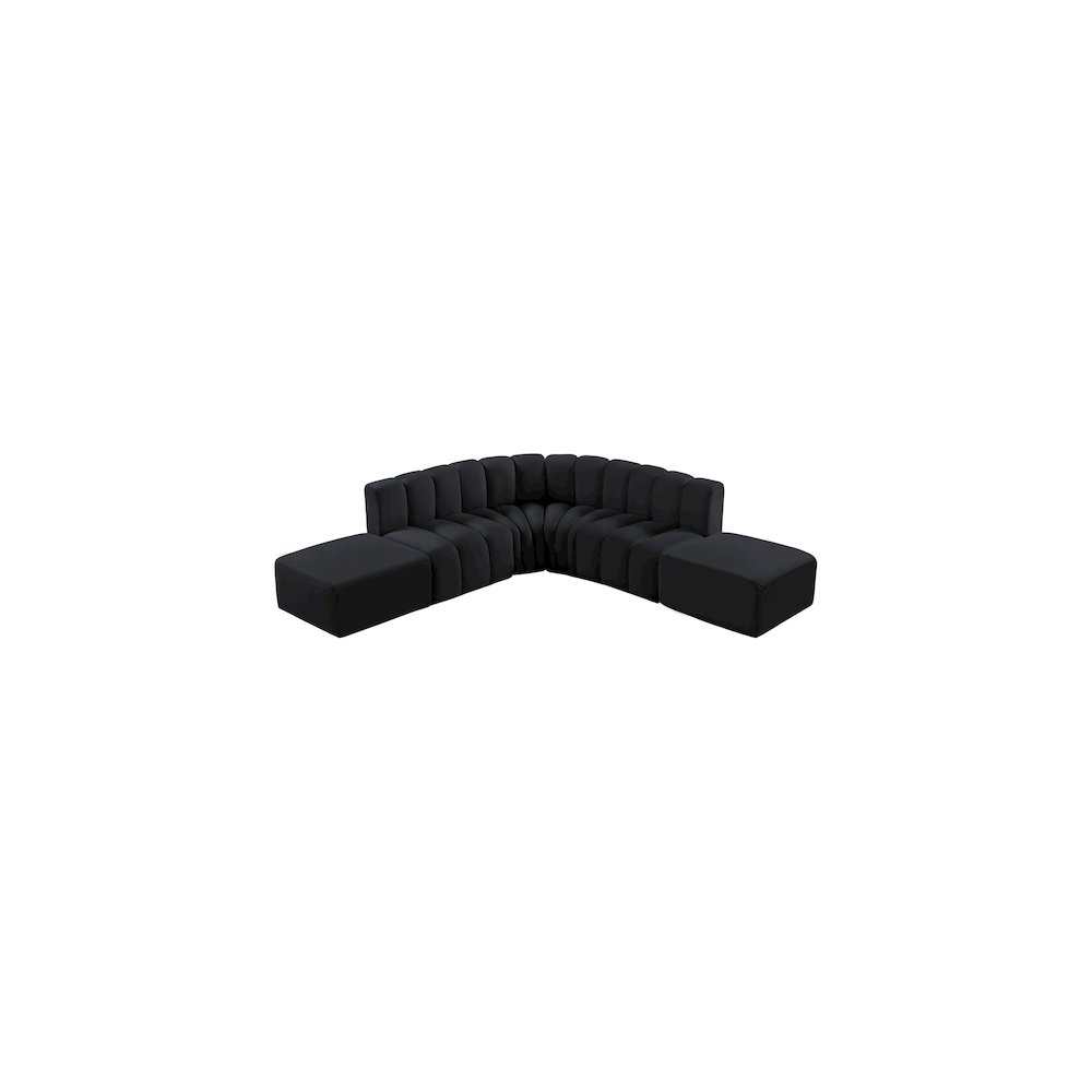 Arc Black Velvet Modular Sofa. Picture 4
