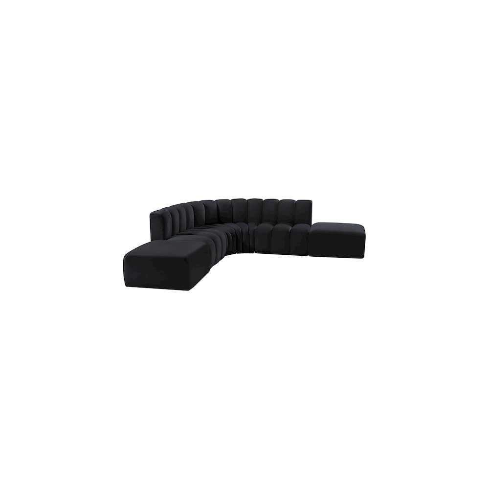 Arc Black Velvet Modular Sofa. Picture 5
