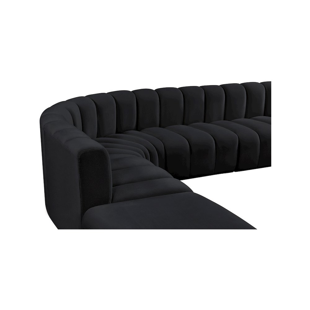 Arc Black Velvet Modular Sofa. Picture 8