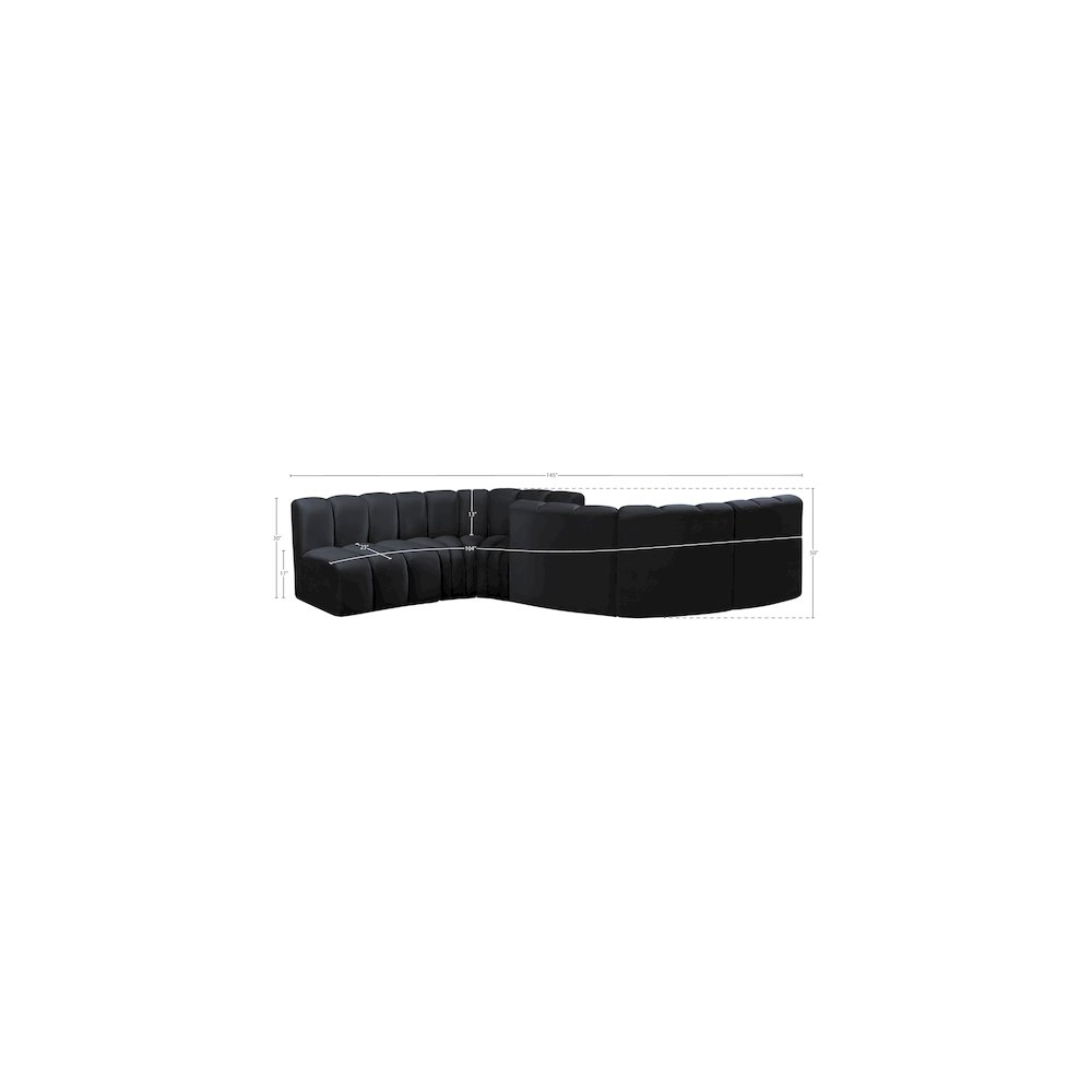 Arc Black Velvet Modular Sofa. Picture 10