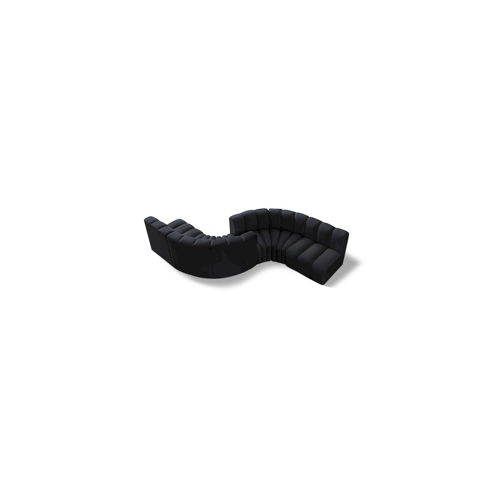Arc Black Velvet Modular Sofa. Picture 1