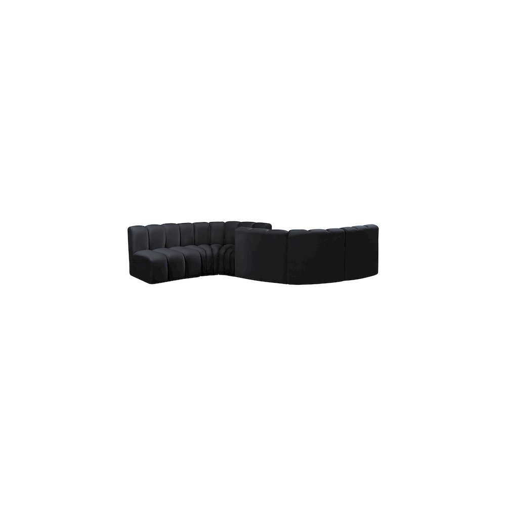 Arc Black Velvet Modular Sofa. Picture 3