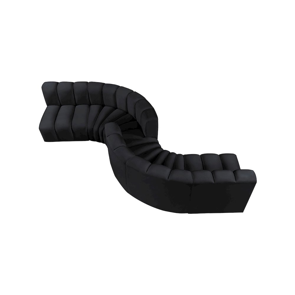 Arc Black Velvet Modular Sofa. Picture 4