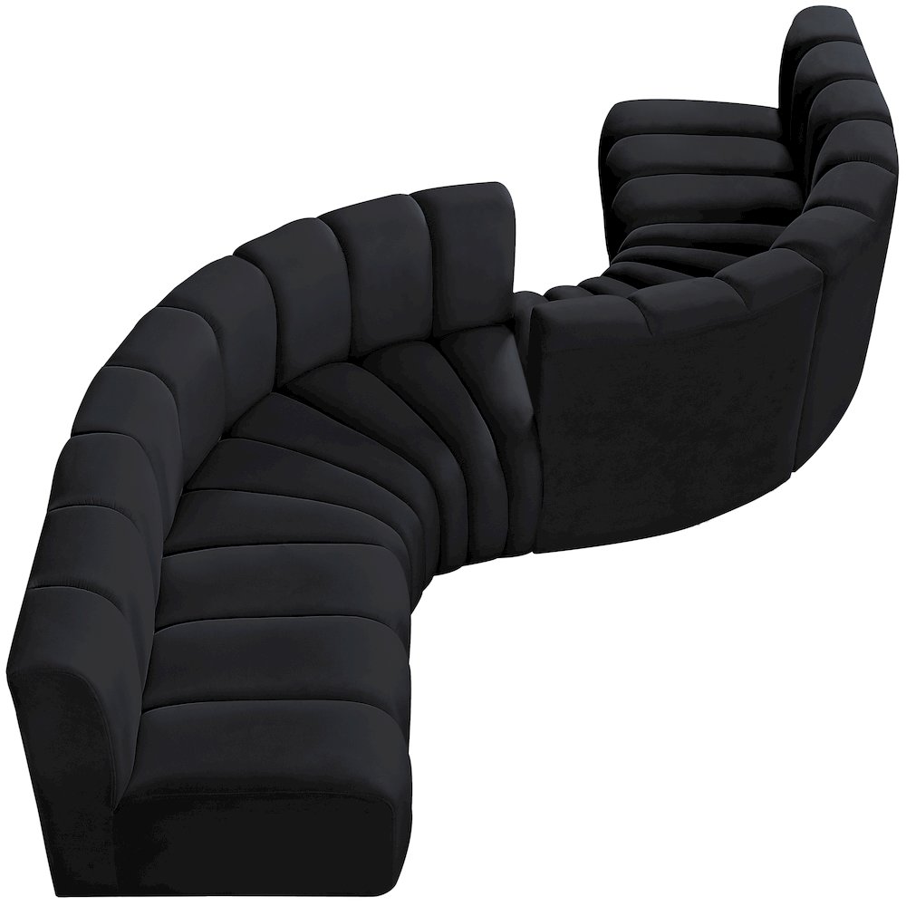 Arc Black Velvet Modular Sofa. Picture 6