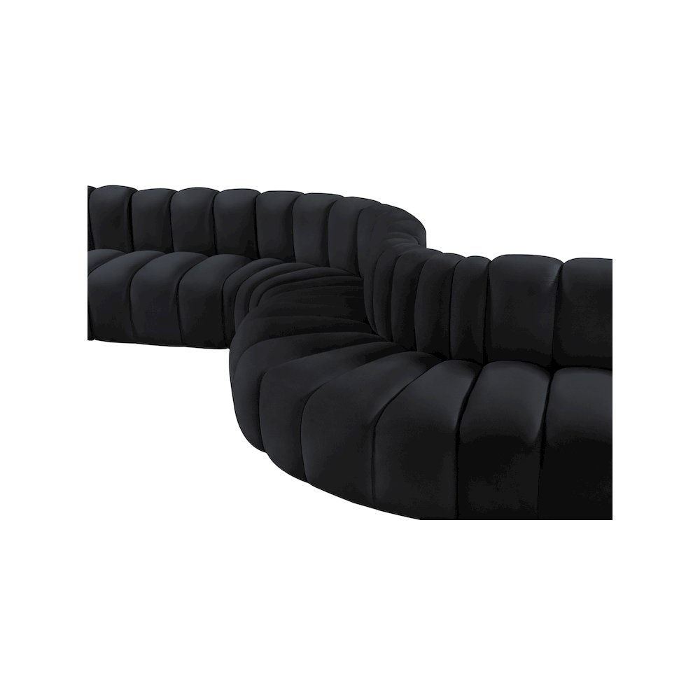 Arc Black Velvet Modular Sofa. Picture 8