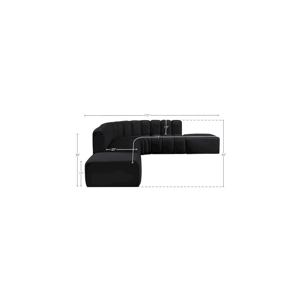 Arc Black Velvet Modular Sofa. Picture 13