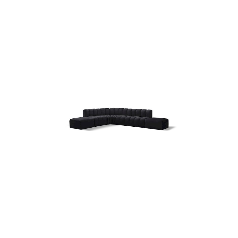 Arc Black Velvet Modular Sofa. Picture 1