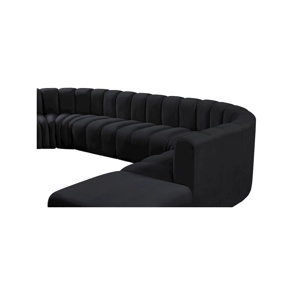 Arc Black Velvet Modular Sofa. Picture 10