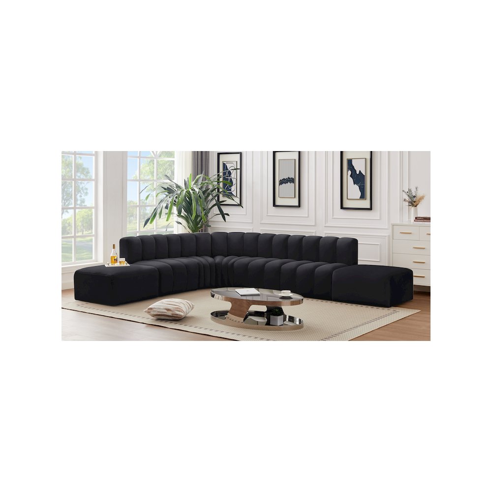Arc Black Velvet Modular Sofa. Picture 2
