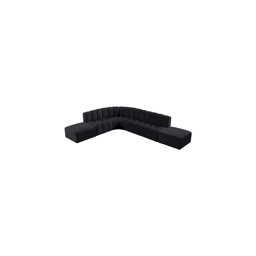 Arc Black Velvet Modular Sofa. Picture 4