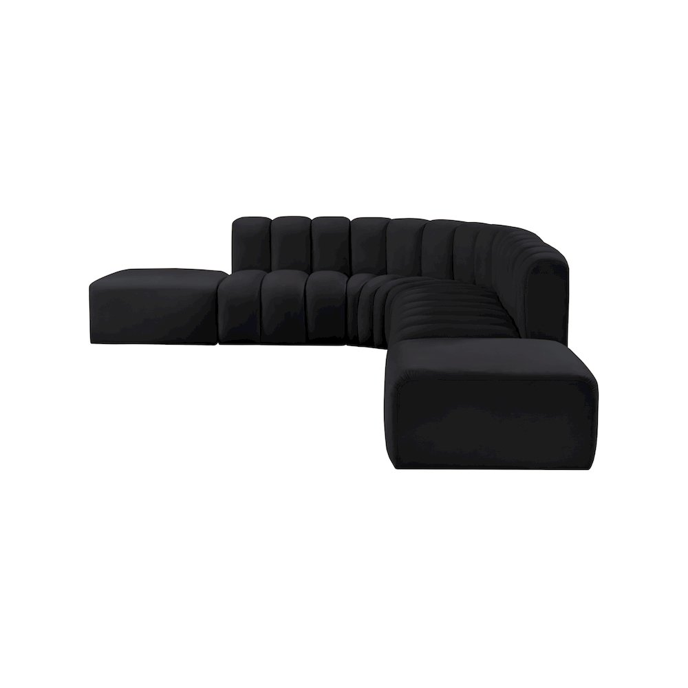 Arc Black Velvet Modular Sofa. Picture 6