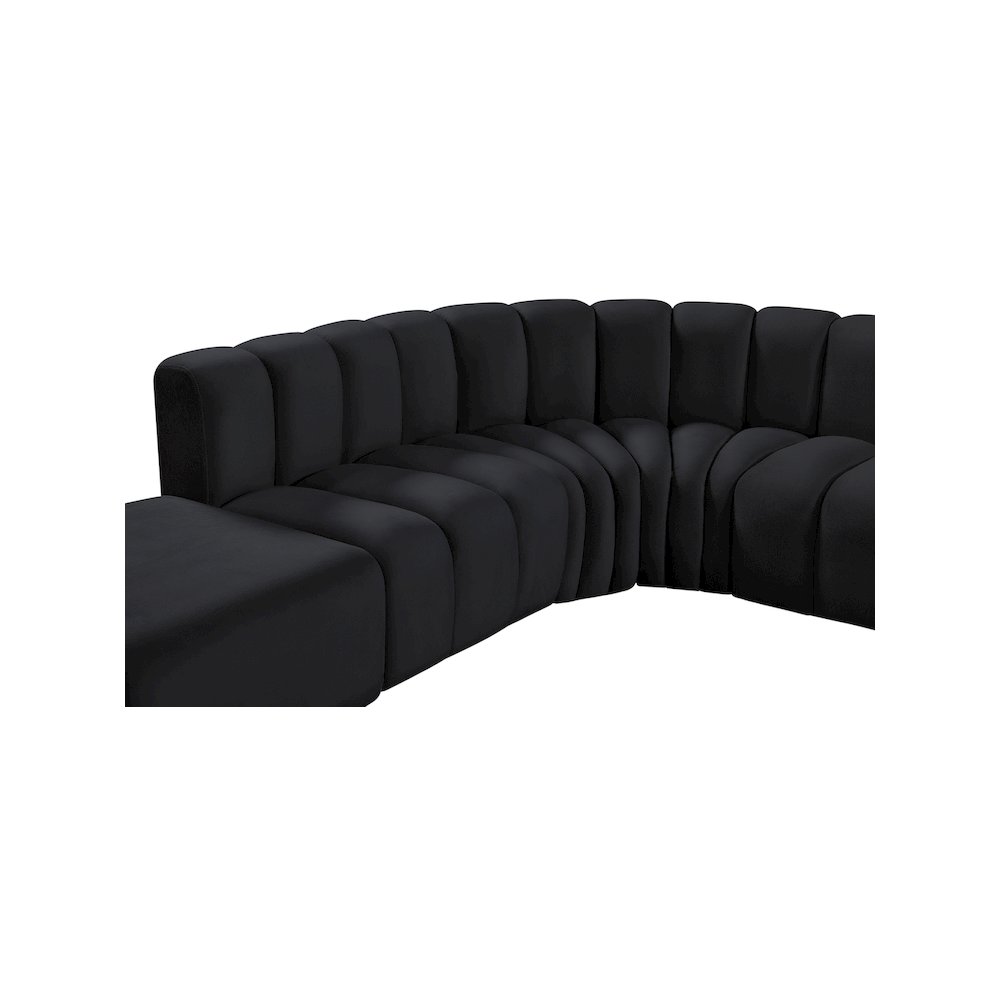 Arc Black Velvet Modular Sofa. Picture 7