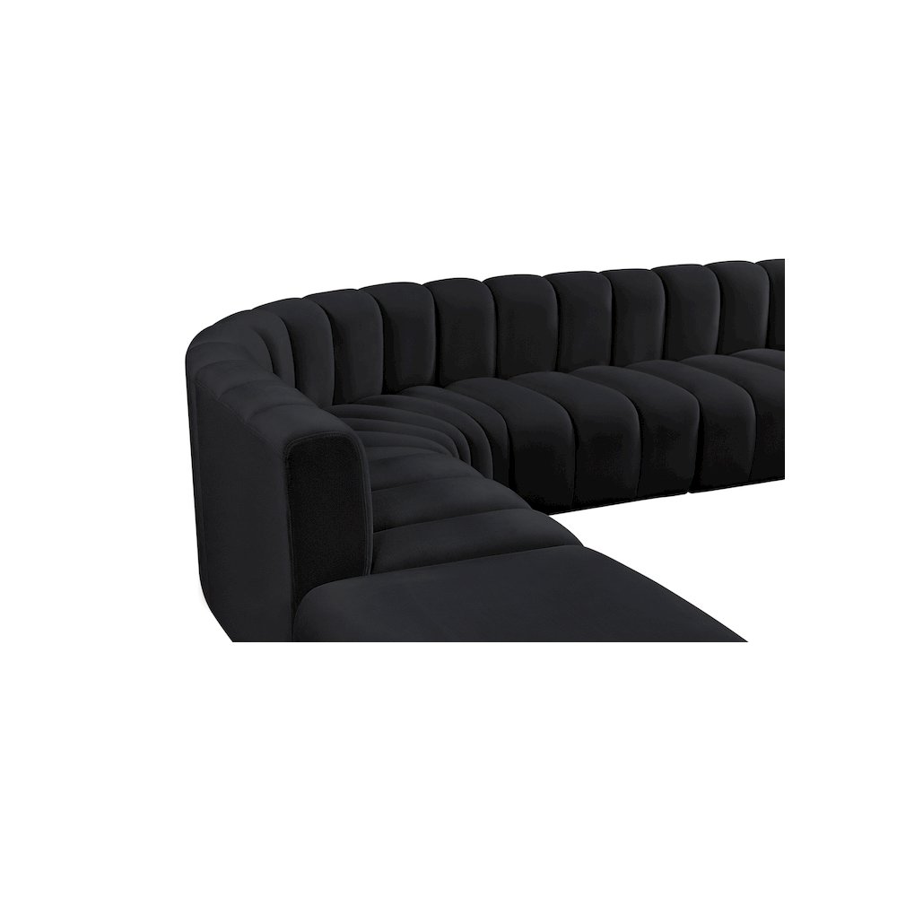 Arc Black Velvet Modular Sofa. Picture 8