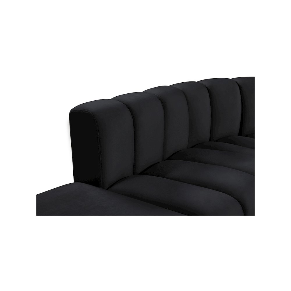 Arc Black Velvet Modular Sofa. Picture 9
