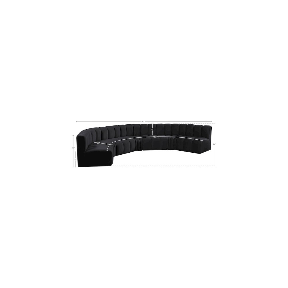 Arc Black Velvet Modular Sofa. Picture 14