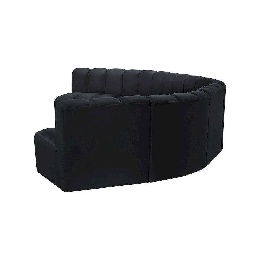 Arc Black Velvet Modular Sofa. Picture 7