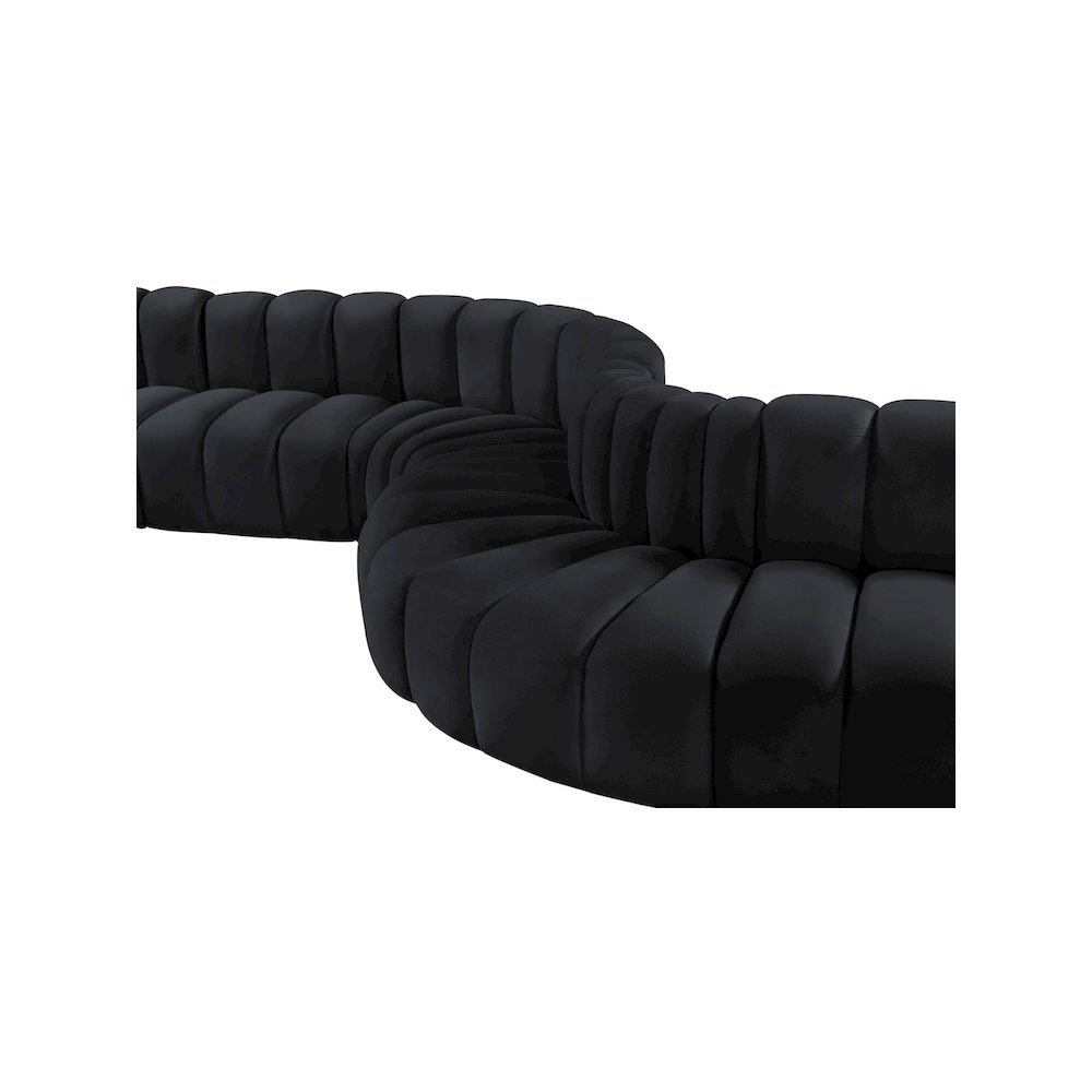 Arc Black Velvet Modular Sofa. Picture 14
