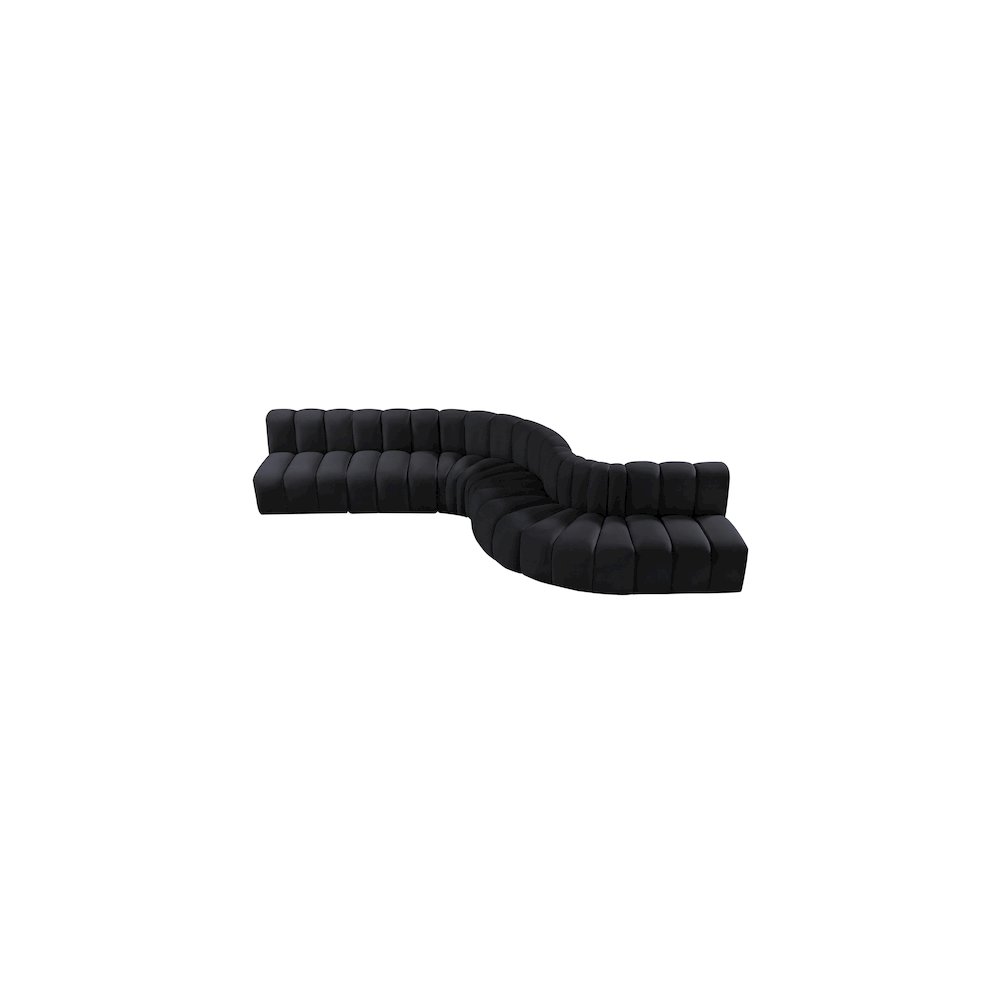 Arc Black Velvet Modular Sofa. Picture 4