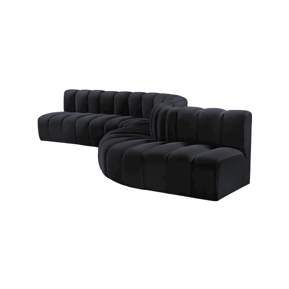 Arc Black Velvet Modular Sofa. Picture 6