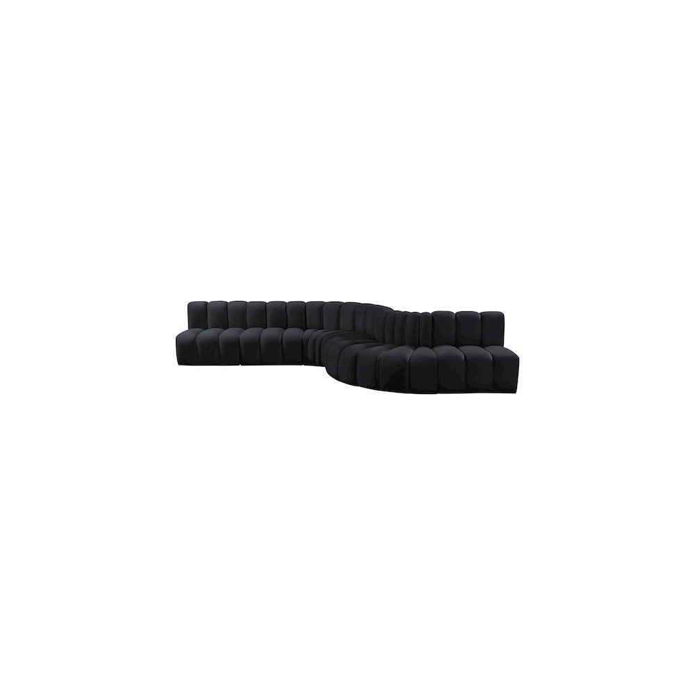 Arc Black Velvet Modular Sofa. Picture 7