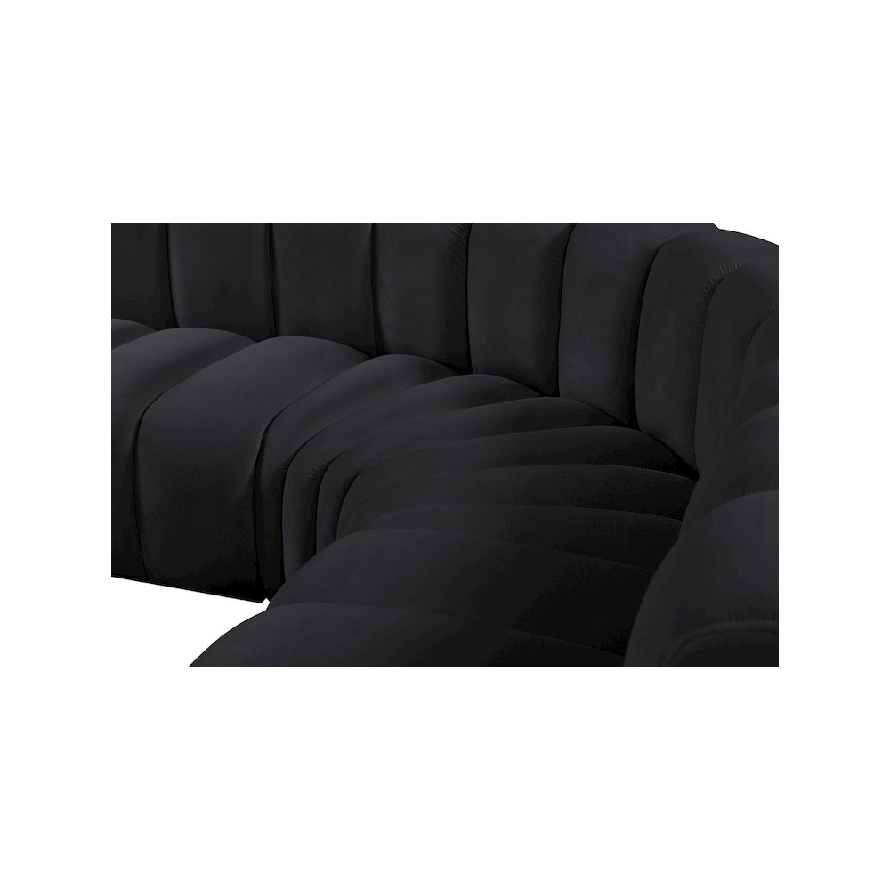 Arc Black Velvet Modular Sofa. Picture 9