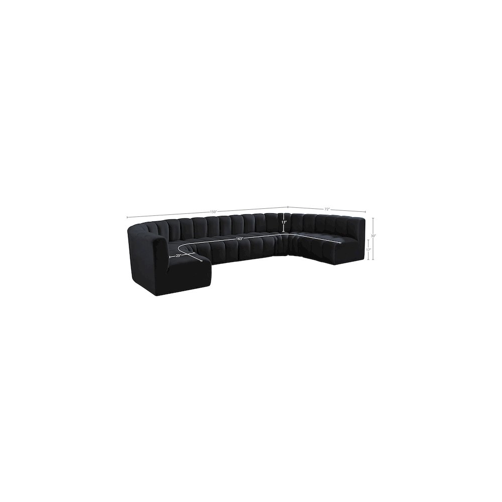 Arc Black Velvet Modular Sofa. Picture 15