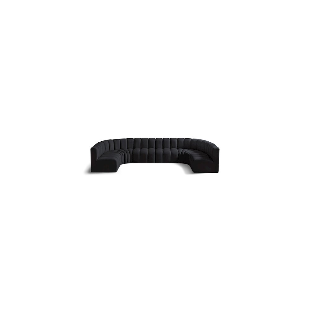 Arc Black Velvet Modular Sofa. Picture 1