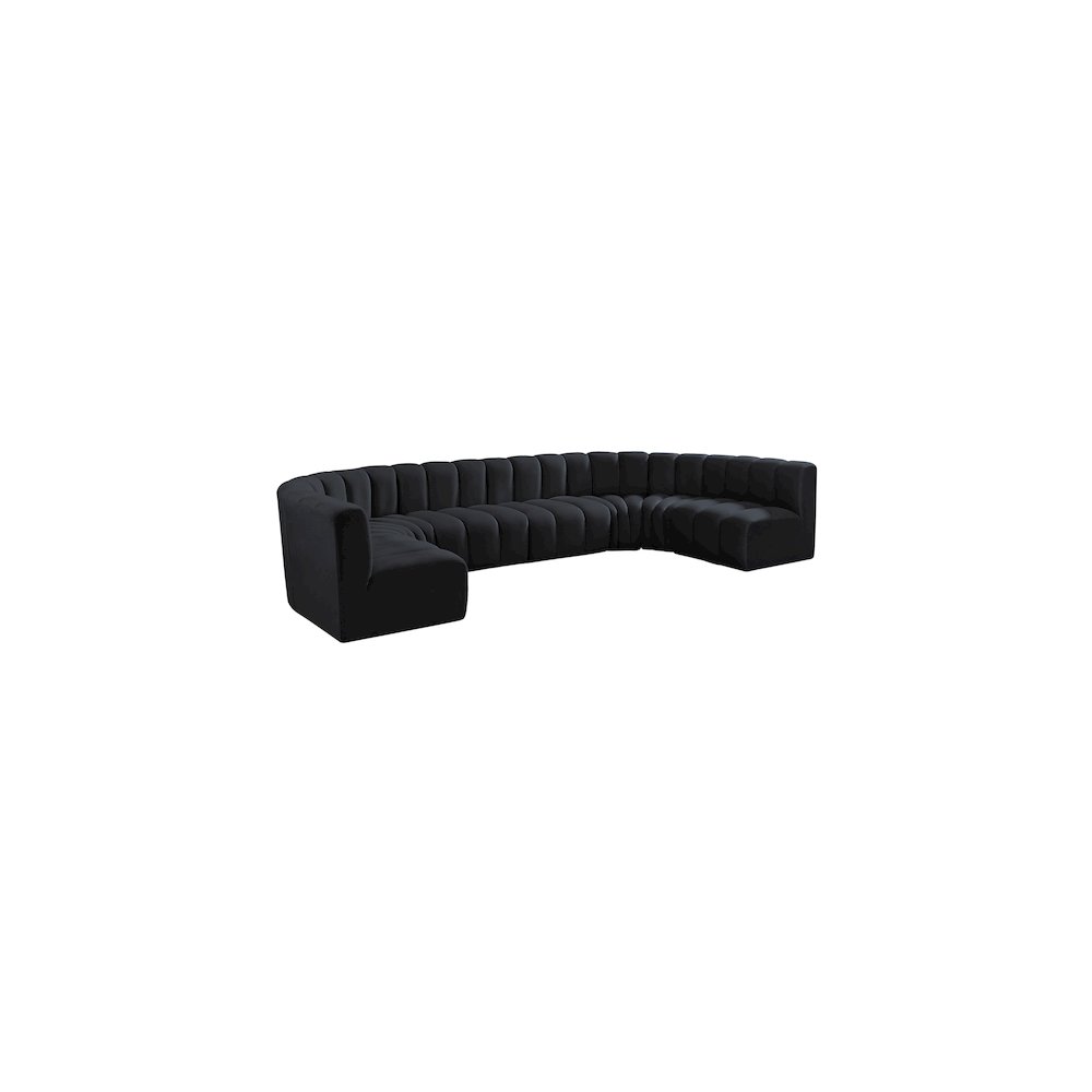 Arc Black Velvet Modular Sofa. Picture 5