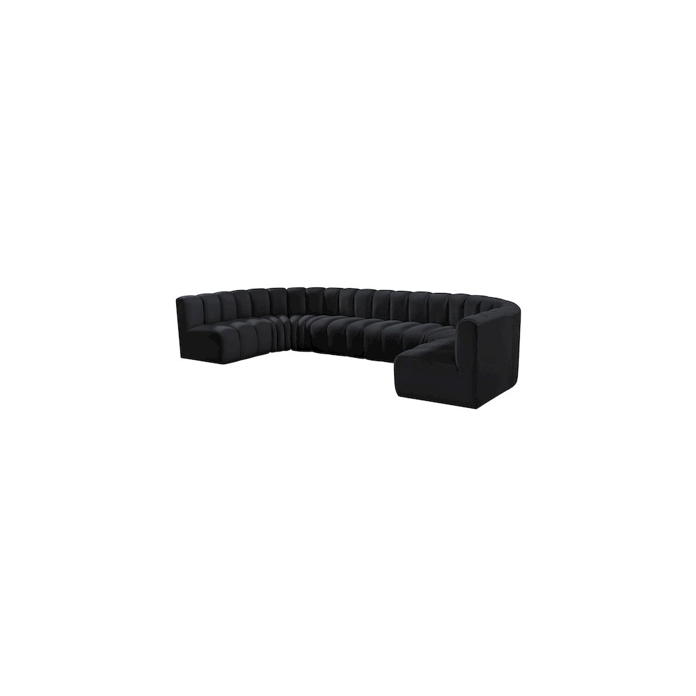 Arc Black Velvet Modular Sofa. Picture 6