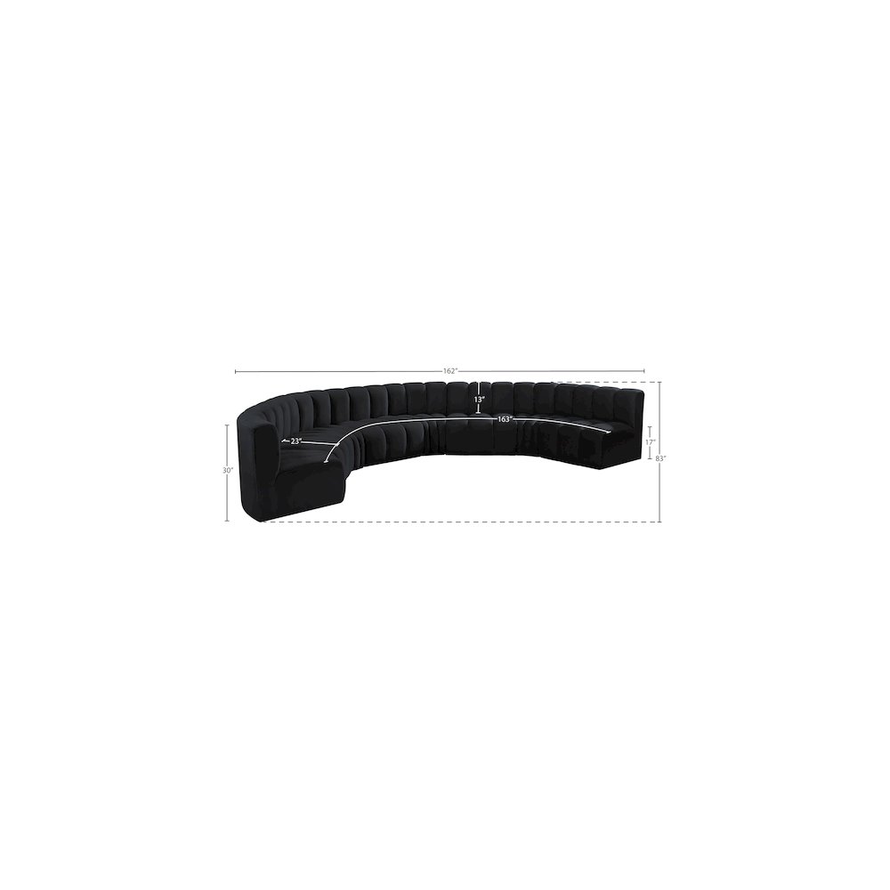 Arc Black Velvet Modular Sofa. Picture 14