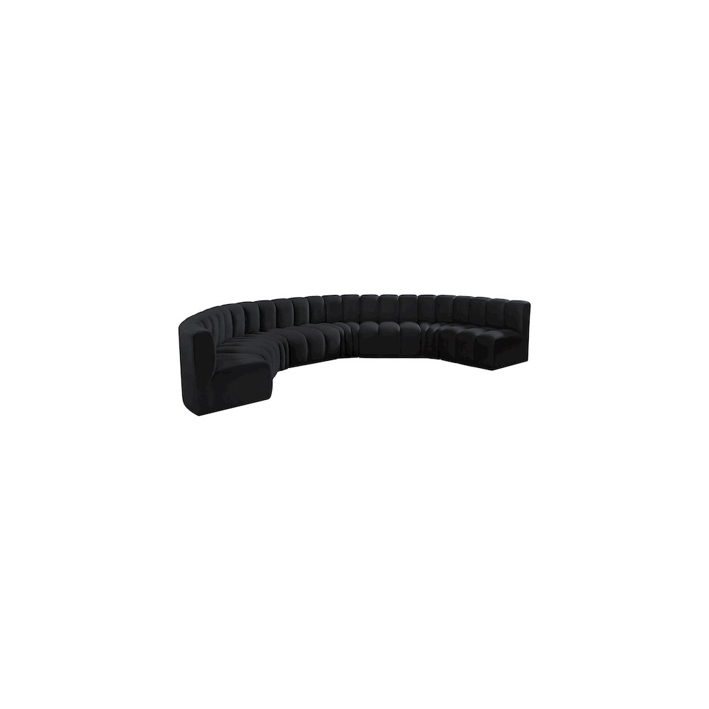 Arc Black Velvet Modular Sofa. Picture 5