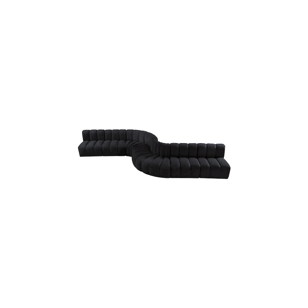 Arc Black Velvet Modular Sofa. Picture 4