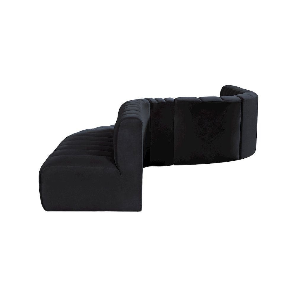 Arc Black Velvet Modular Sofa. Picture 6