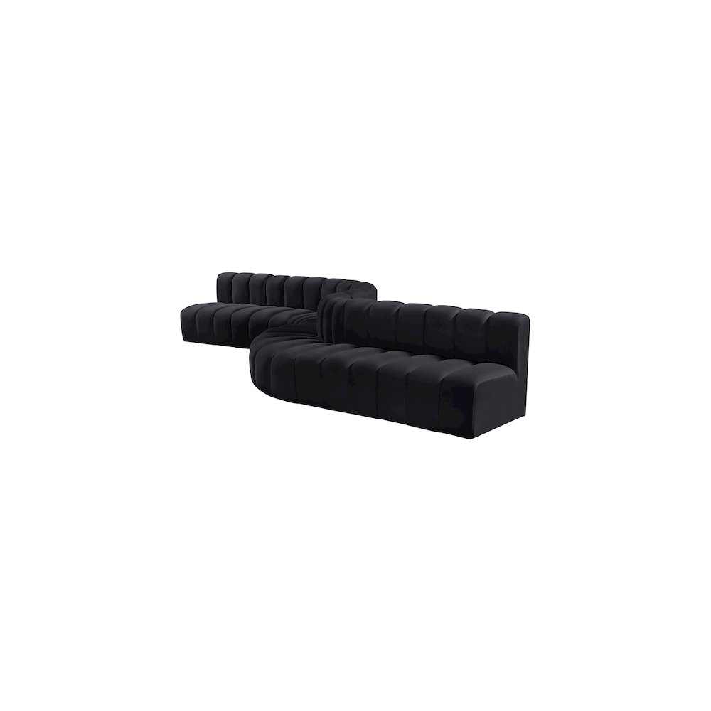 Arc Black Velvet Modular Sofa. Picture 8