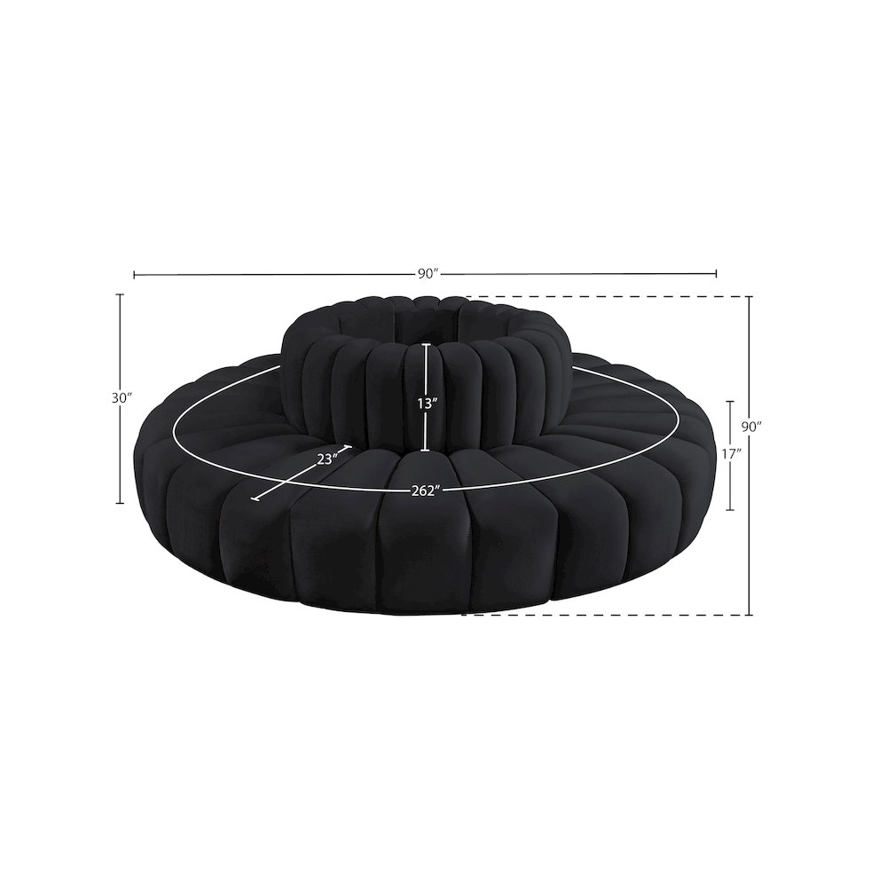 Arc Black Velvet Modular Sofa. Picture 6