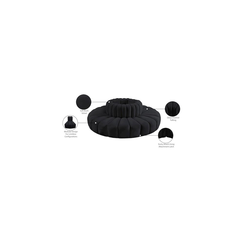 Arc Black Velvet Modular Sofa. Picture 7
