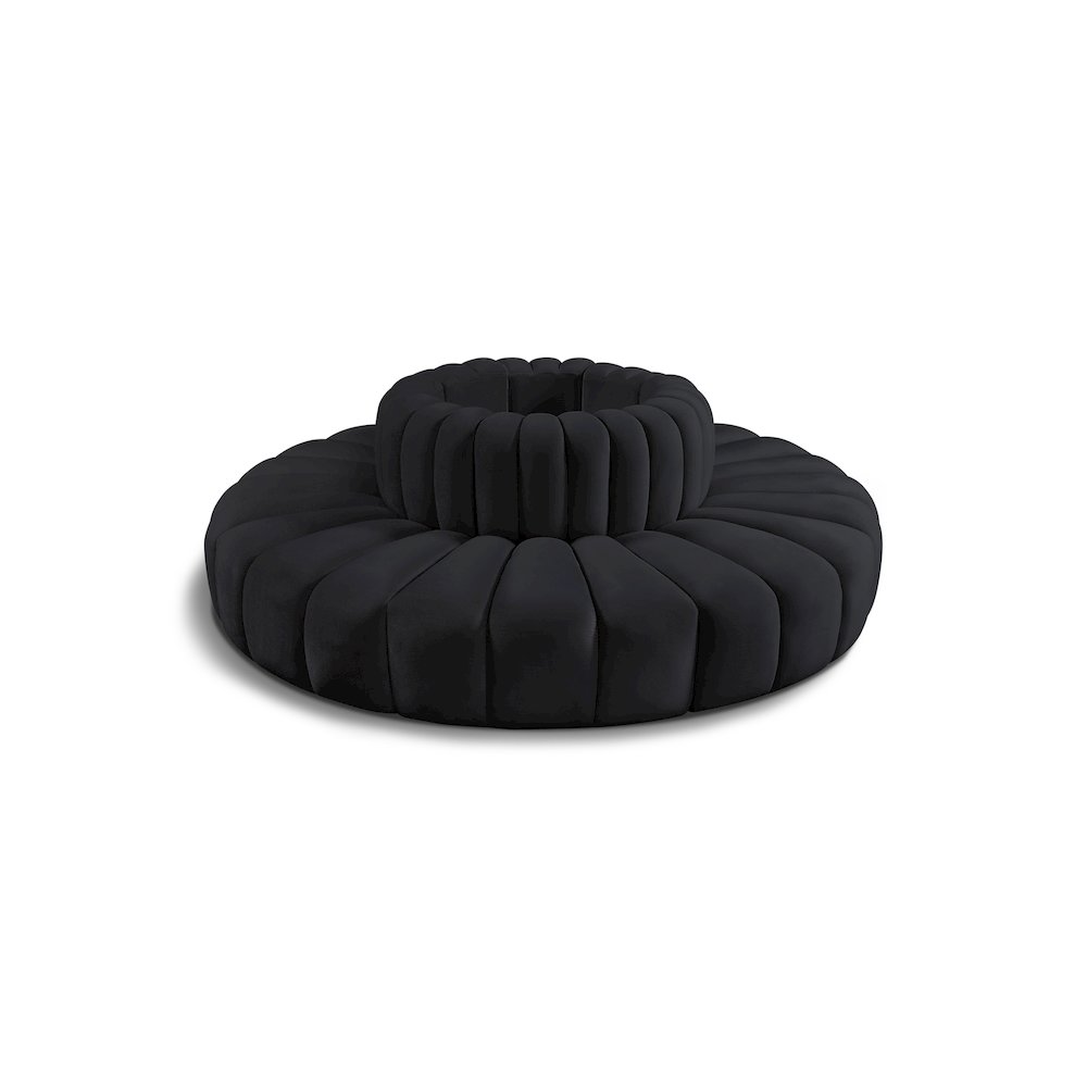 Arc Black Velvet Modular Sofa. Picture 1