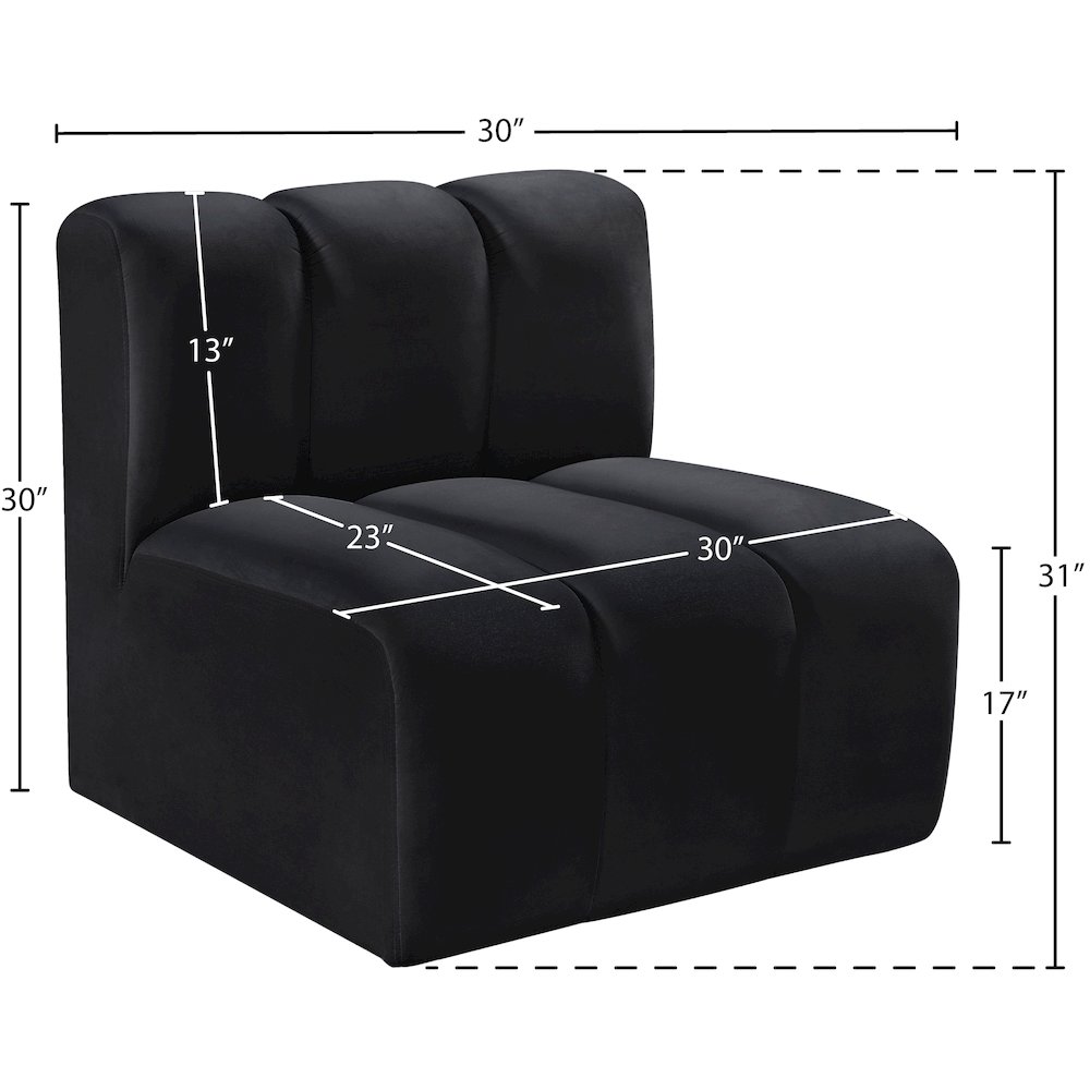Arc Black Velvet Straight Chair. Picture 7