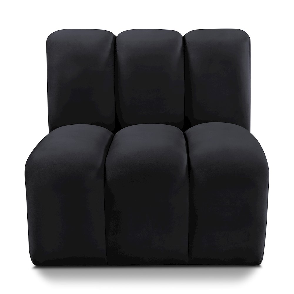 Arc Black Velvet Straight Chair. Picture 1