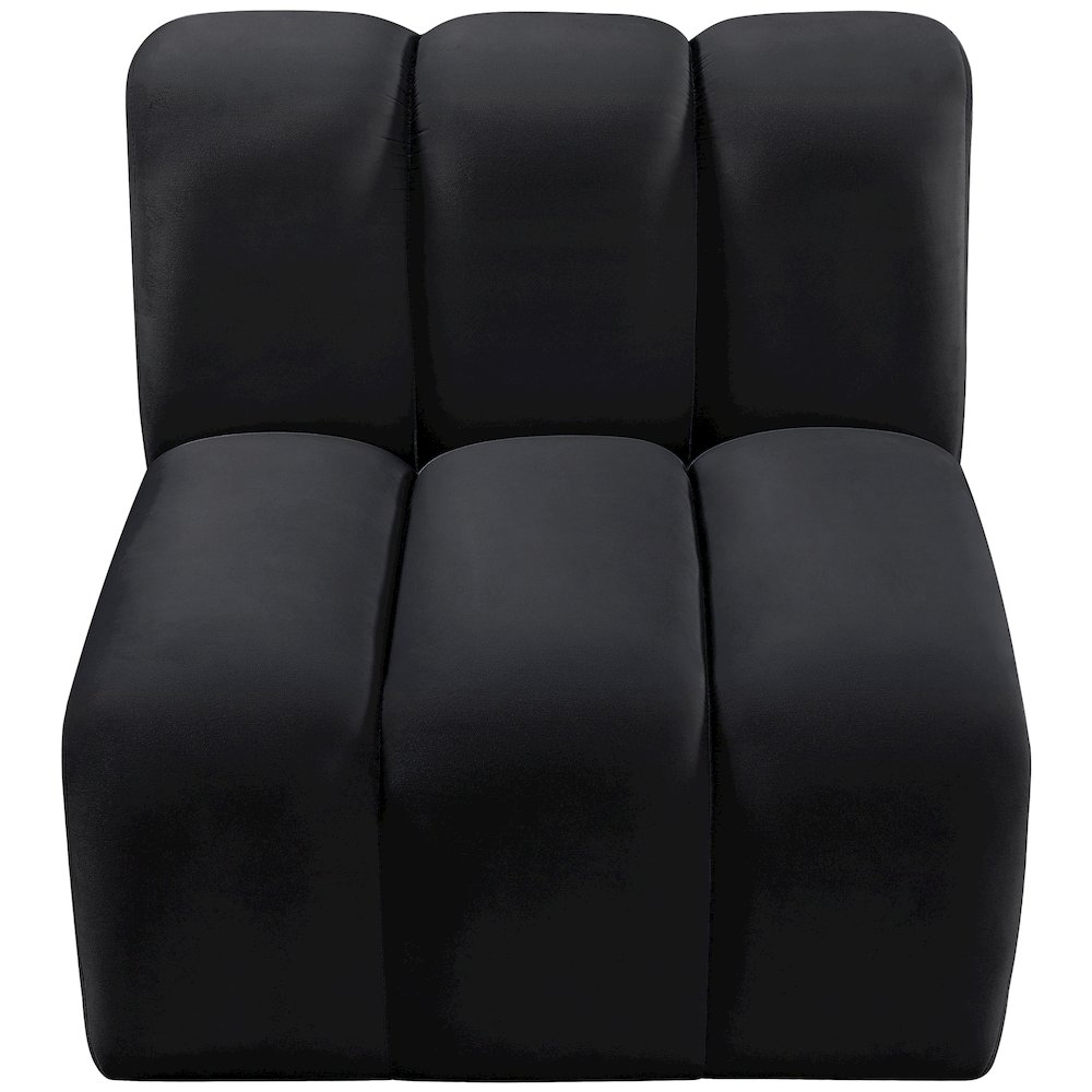 Arc Black Velvet Straight Chair. Picture 4