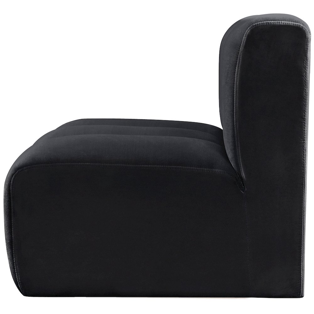 Arc Black Velvet Straight Chair. Picture 5