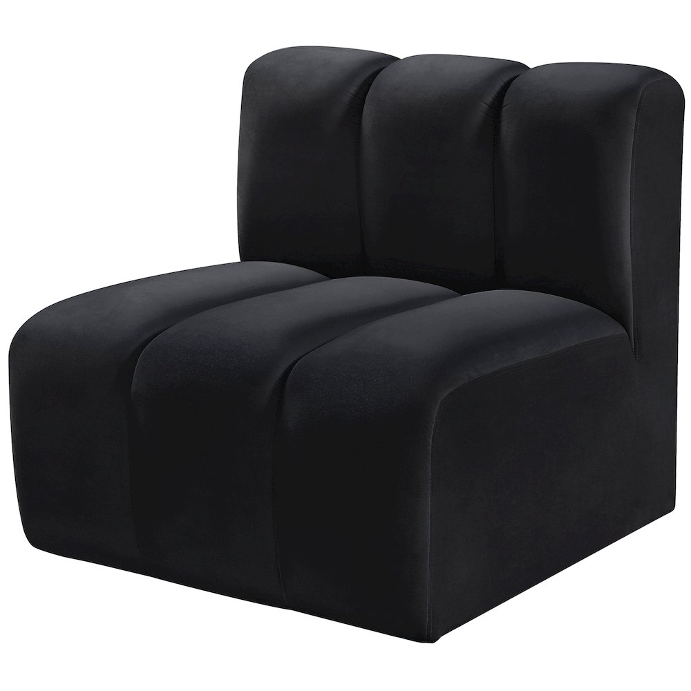 Arc Black Velvet Straight Chair. Picture 6